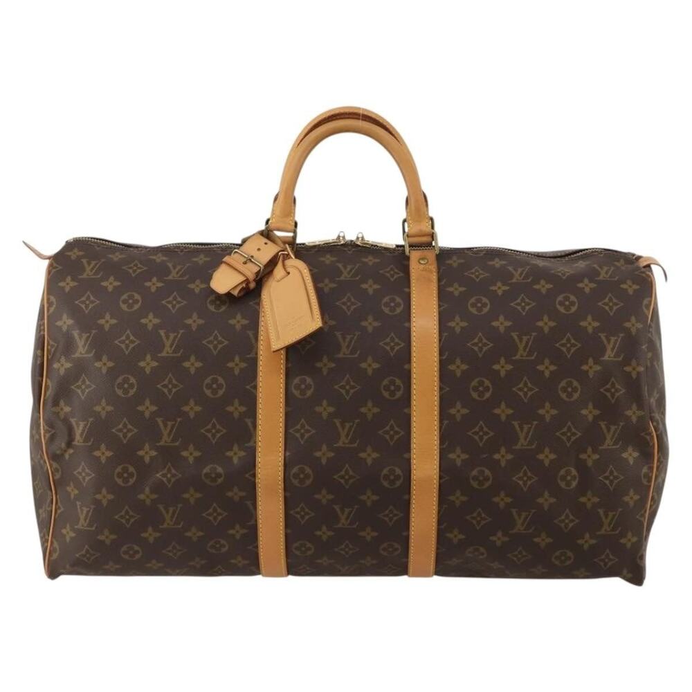 Louis Vuitton Monogram Keepall 55 Boston Bag Brown